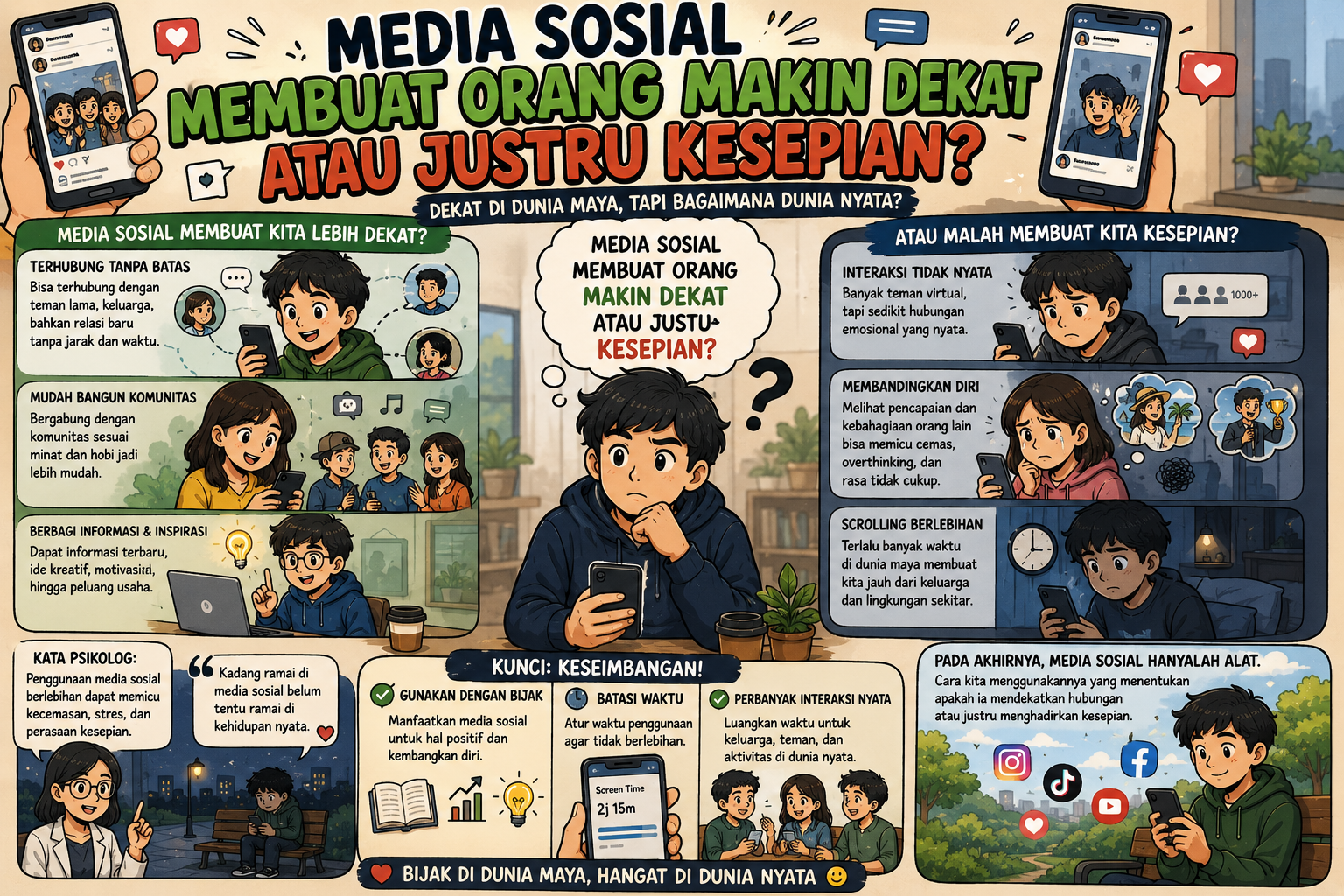 Media Sosial Membuat Orang Makin Dekat atau Justru Kesepian ?